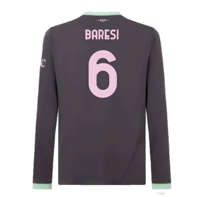 2024-2025 AC Milan Third Long Sleeve Shirt (Baresi 6) — Shop Now