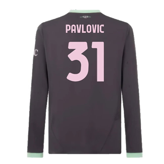2024-2025 AC Milan Third Long Sleeve Shirt (Pavlovic 31) — Shop Online