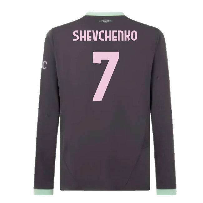 2024-2025 AC Milan Third Long Sleeve Shirt (Shevchenko 7) — Shop Now