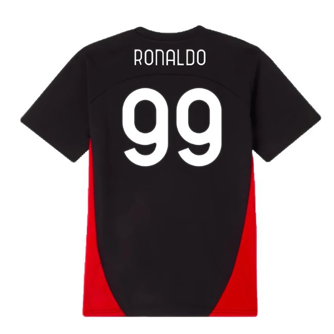2024-2025 AC Milan Training Shirt (Black) - Kids (Ronaldo 99) — Shop Online