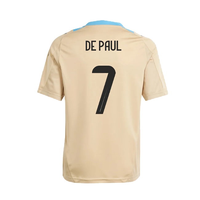 2024-2025 Argentina Training Jersey (Hazy Beige) (DE PAUL 7) — Shop Online