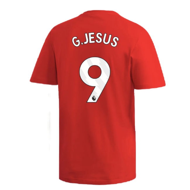 2024-2025 Arsenal DNA Graphic Tee (Red) (G.Jesus 9) — Shop Online