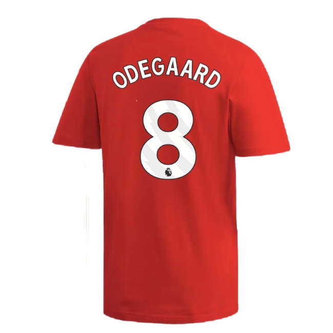 2024-2025 Arsenal DNA Graphic Tee (Red) (Odegaard 8) — Shop Online
