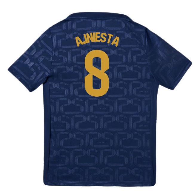 2024-2025 Barcelona Pre-Match Training Shirt (Navy) - Kids (A.Iniesta 8) — Shop Online
