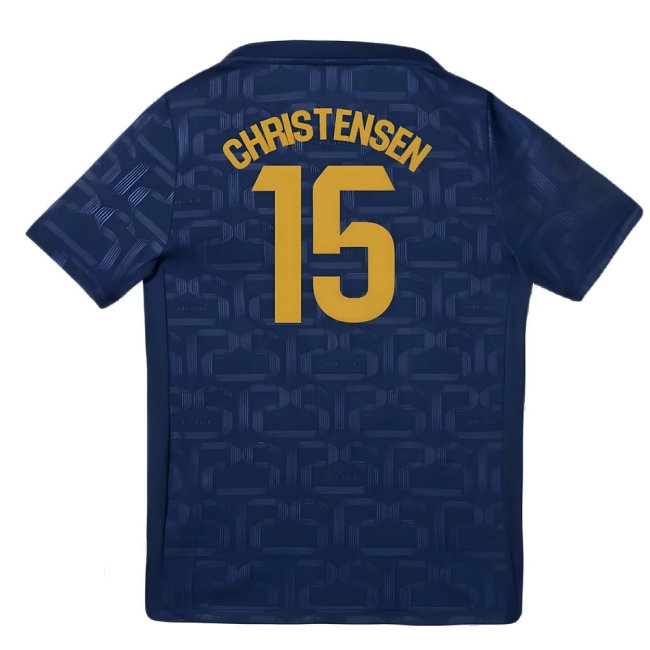 2024-2025 Barcelona Pre-Match Training Shirt (Navy) - Kids (Christensen 15) — Shop Now