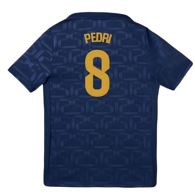 2024-2025 Barcelona Pre-Match Training Shirt (Navy) - Kids (Pedri 8) — Buy Online