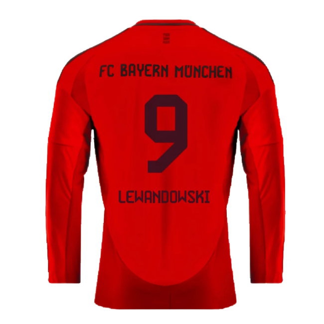2024-2025 Bayern Munich Long Sleeve Home Shirt (Lewandowski 9) — Buy Online