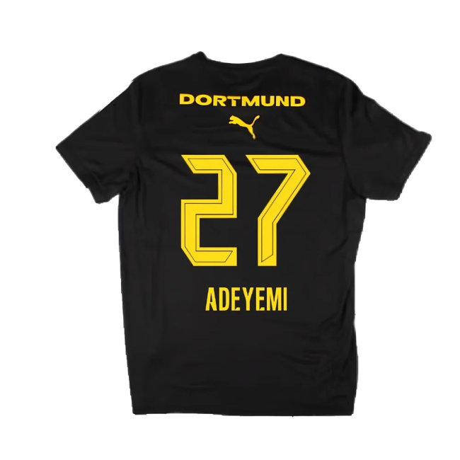 2024-2025 Borussia Dortmund Casuals Tee (Black) (Adeyemi 27) — Buy Online