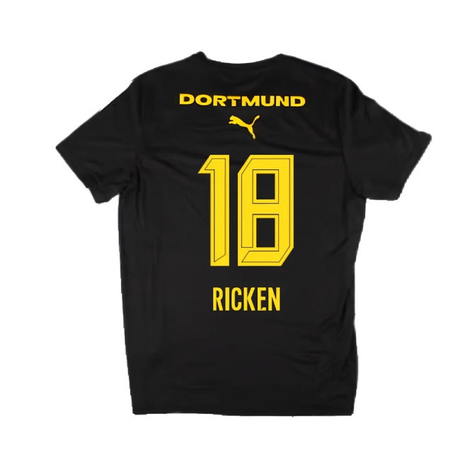 2024-2025 Borussia Dortmund Casuals Tee (Black) (Ricken 18) — Buy Online