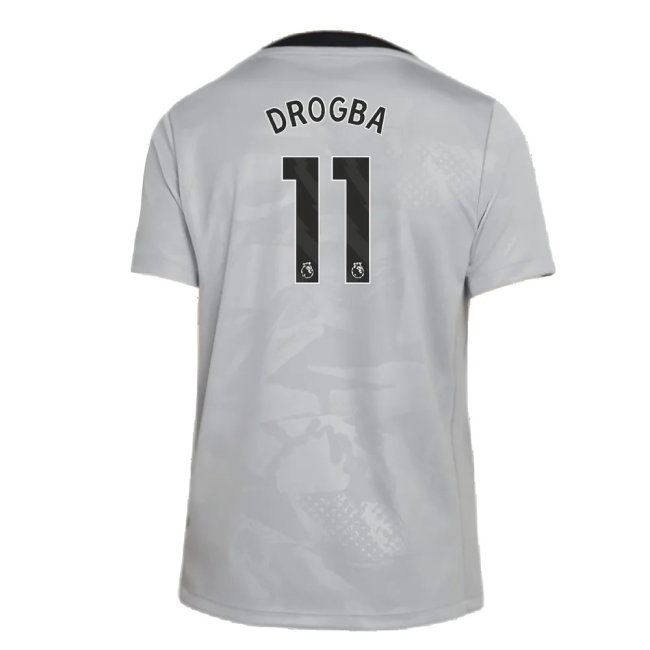 2024-2025 Chelsea Third Academy Pre-Match Shirt (Grey) - Kids (Drogba 11) — Buy Now