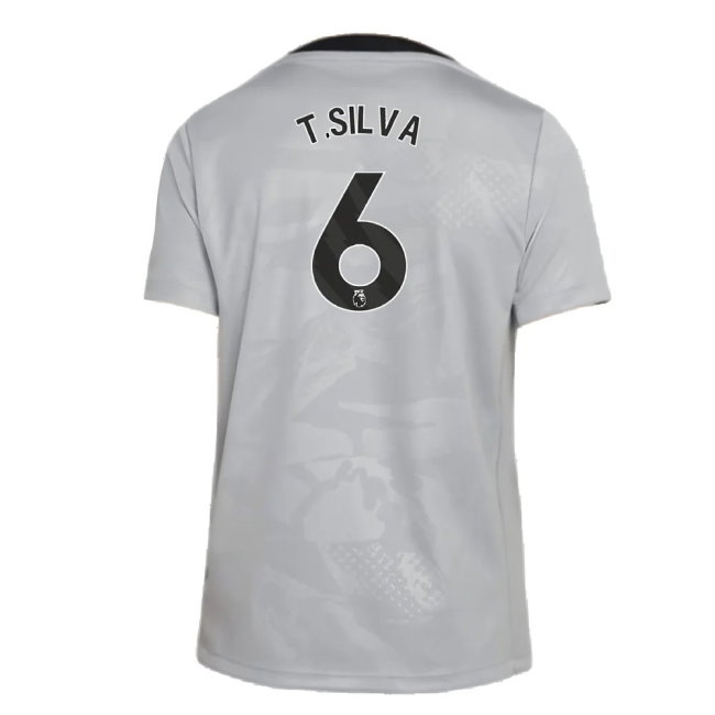 2024-2025 Chelsea Third Academy Pre-Match Shirt (Grey) - Kids (T.Silva 6) — Buy Online