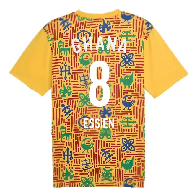 2024-2025 Ghana Pre-Match SS Jersey (Yellow) (Essien 8) — Buy Now