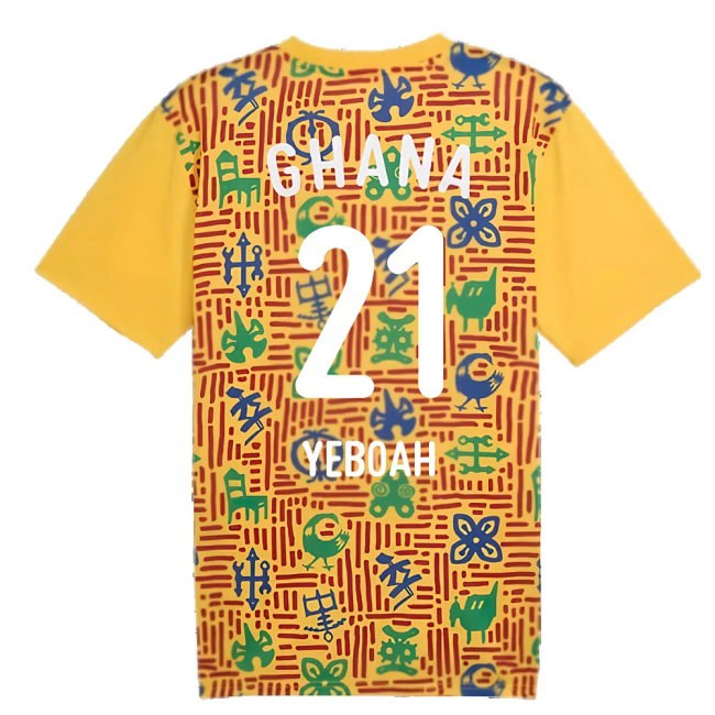 2024-2025 Ghana Pre-Match SS Jersey (Yellow) (Yeboah 21) — Shop Now
