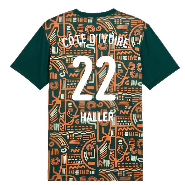 2024-2025 Ivory Coast Prematch SS Jersey (Dark Myrtle) (Haller 22) — Buy Now