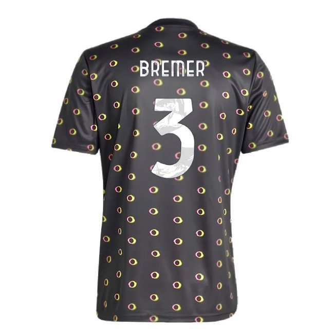 2024-2025 Juventus Pre-Match Shirt (Black) (Bremer 3) — Buy Now