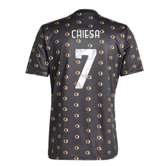 2024-2025 Juventus Pre-Match Shirt (Black) (Chiesa 7) — Buy Online