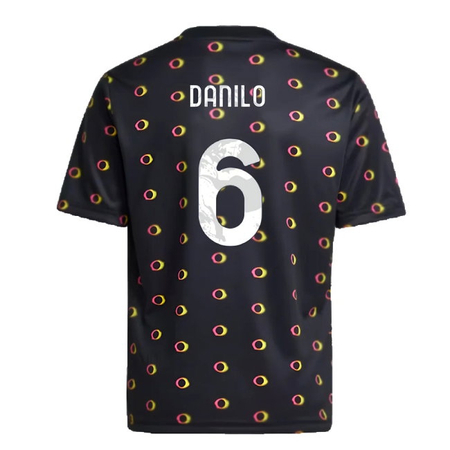 2024-2025 Juventus Pre-Match Shirt (Black) - Kids (Danilo 6) — Shop Online