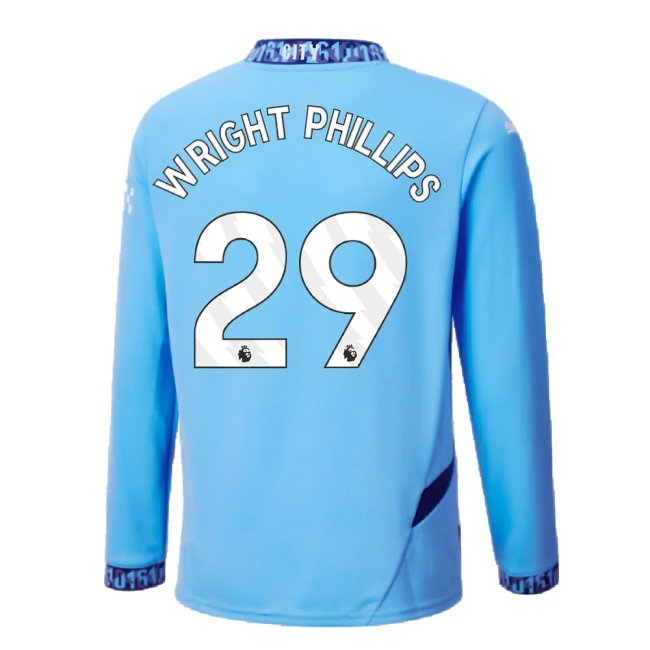 2024-2025 Man City Home Long Sleeve Shirt (Kids) (Wright Phillips 29) — Shop Now