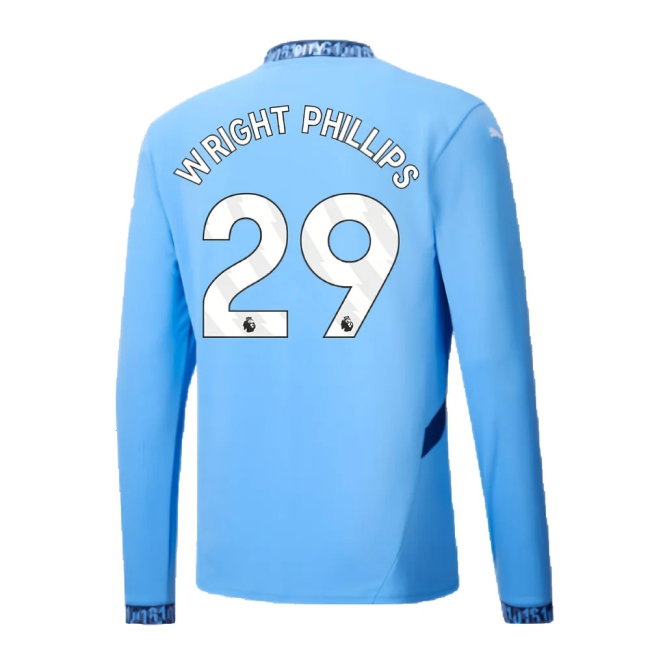 2024-2025 Man City Home Long Sleeve Shirt (Wright Phillips 29) — Buy Online