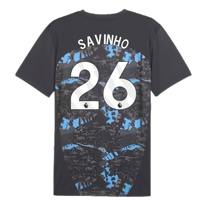 2024-2025 Man City Prematch SS Jersey (Strong Gray) (Savinho 26) — Shop Now