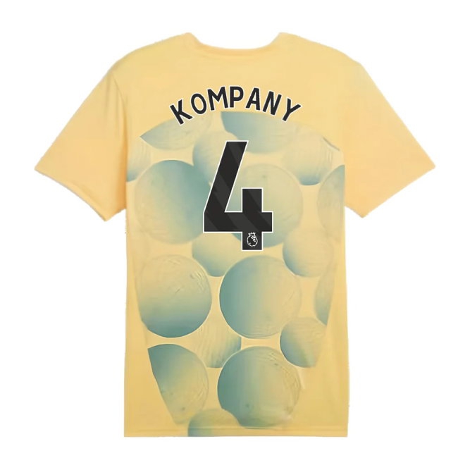 2024-2025 Man City Prematch SS Shirt (Flaxen) (Kompany 4) — Shop Now