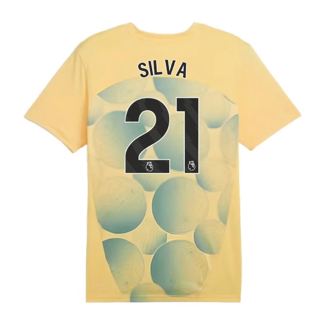 2024-2025 Man City Prematch SS Shirt (Flaxen) (Silva 21) — Shop Now