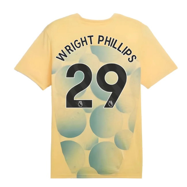 2024-2025 Man City Prematch SS Shirt (Flaxen) (Wright Phillips 29) — Shop Now