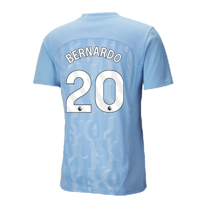 2024-2025 Man City Prematch SS Shirt (Light Blue) (Bernardo 20) — Shop Now