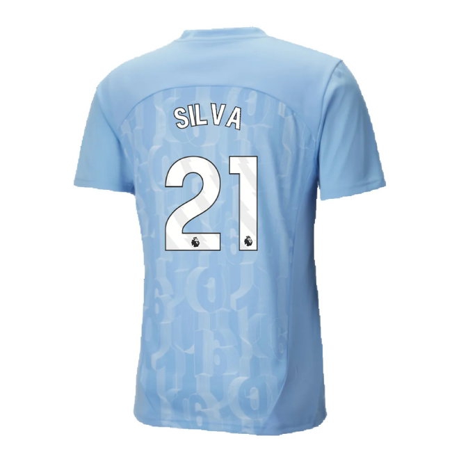 2024-2025 Man City Prematch SS Shirt (Light Blue) (Silva 21) — Shop Now