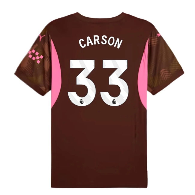 2024-2025 Man City Third Goalkeeper Shirt (Espresso Brown) (Carson 33) — Buy Now