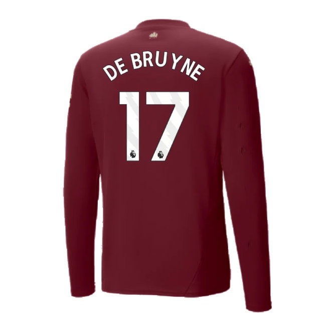 2024-2025 Man City Third Long Sleeve Shirt (De Bruyne 17) — Shop Now