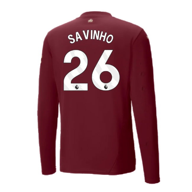 2024-2025 Man City Third Long Sleeve Shirt (Savinho 26) — Shop Now