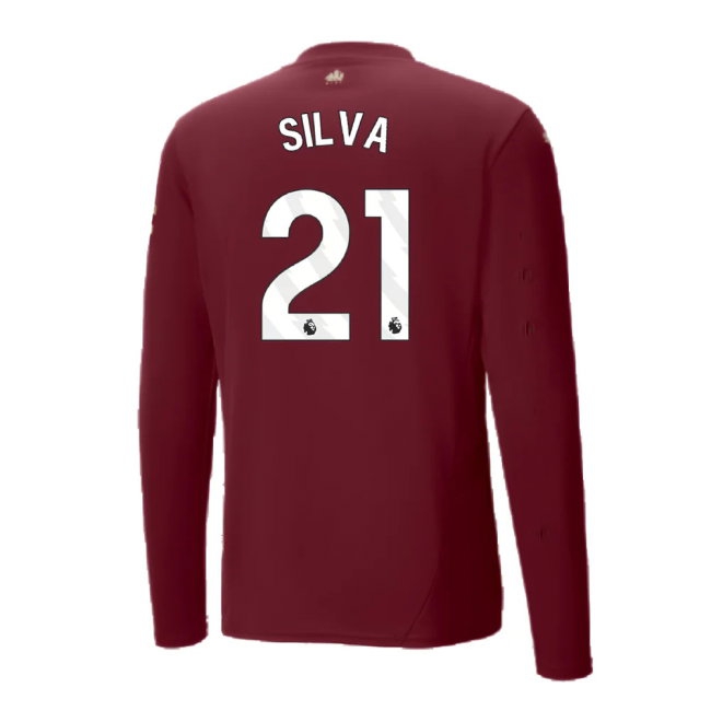 2024-2025 Man City Third Long Sleeve Shirt (Silva 21) — Buy Now