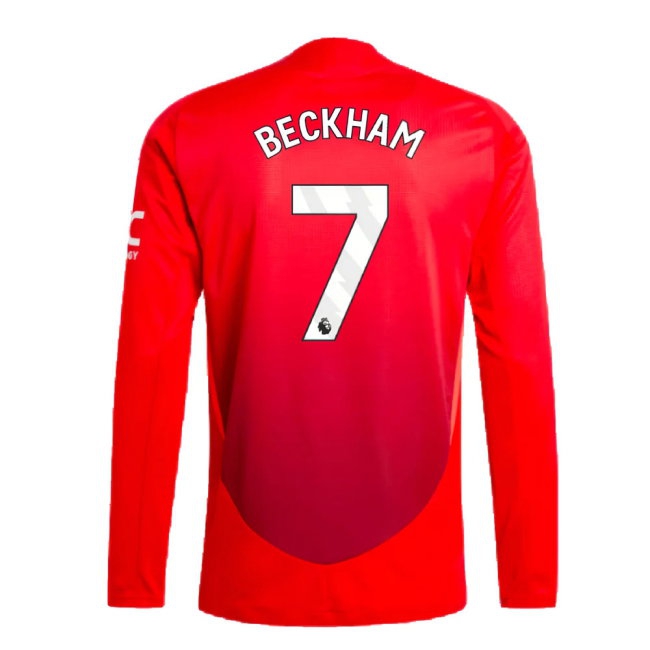 2024-2025 Man Utd Player Version Long Sleeve Home Shirt (Beckham 7) — Shop Online