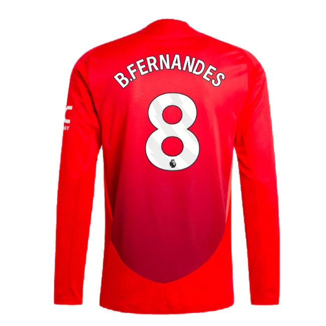 2024-2025 Man Utd Player Version Long Sleeve Home Shirt (B.Fernandes 8) — Shop Online