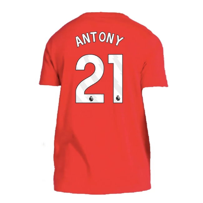 2024-2025 Man Utd DNA Tee (Red) (Antony 21) — Buy Online