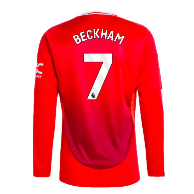 2024-2025 Man Utd Long Sleeve Home Shirt (Beckham 7) — Buy Online