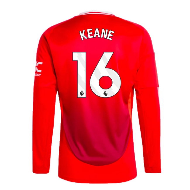 2024-2025 Man Utd Long Sleeve Home Shirt (Keane 16) — Shop Now
