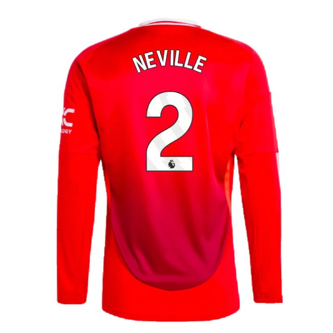 2024-2025 Man Utd Long Sleeve Home Shirt (Neville 2) — Shop Online