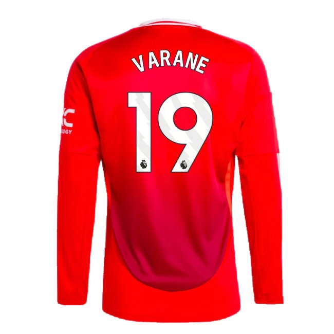 2024-2025 Man Utd Long Sleeve Home Shirt (Varane 19) — Shop Online