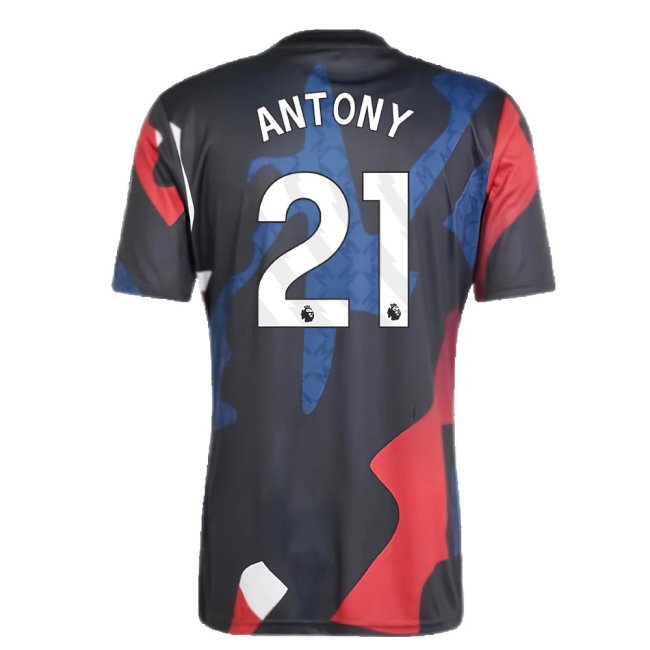 2024-2025 Man Utd Pre-Match Jersey (Black) (Antony 21) — Shop Online