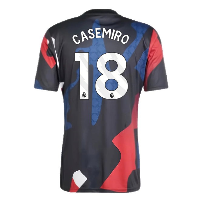 2024-2025 Man Utd Pre-Match Jersey (Black) (Casemiro 18) — Shop Online