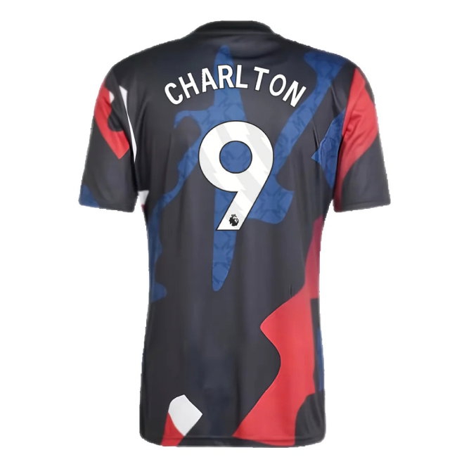 2024-2025 Man Utd Pre-Match Jersey (Black) (Charlton 9) — Buy Online