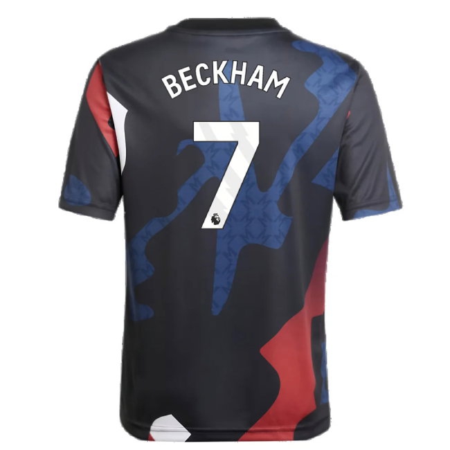 2024-2025 Man Utd Pre-Match Jersey (Black) - Kids (Beckham 7) — Shop Online