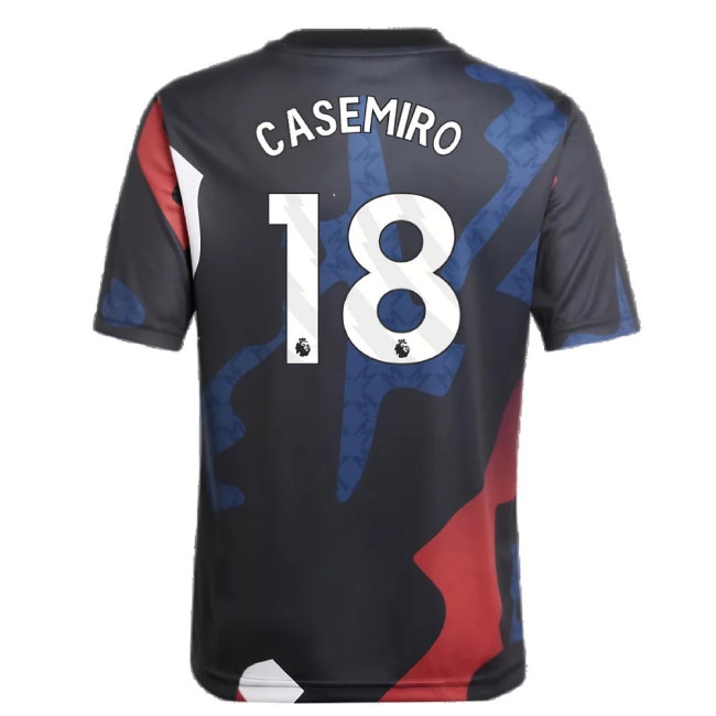 2024-2025 Man Utd Pre-Match Jersey (Black) - Kids (Casemiro 18) — Shop Now