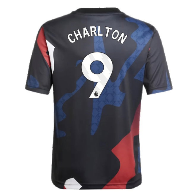 2024-2025 Man Utd Pre-Match Jersey (Black) - Kids (Charlton 9) — Shop Now