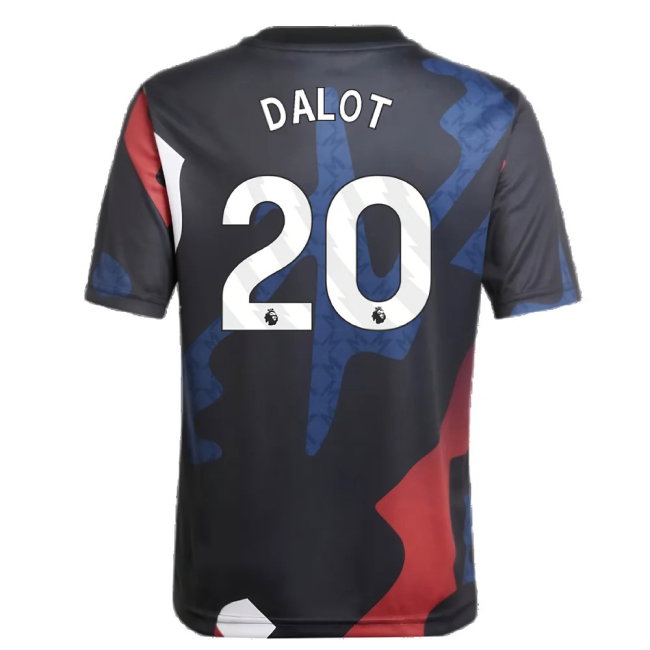 2024-2025 Man Utd Pre-Match Jersey (Black) - Kids (Dalot 20) — Buy Now
