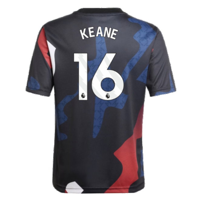 2024-2025 Man Utd Pre-Match Jersey (Black) - Kids (Keane 16) — Shop Now