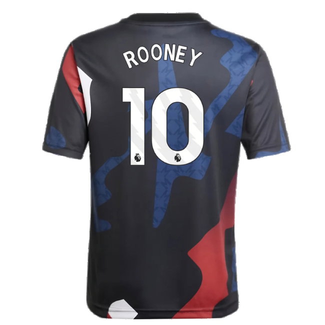 2024-2025 Man Utd Pre-Match Jersey (Black) - Kids (Rooney 10) — Shop Online