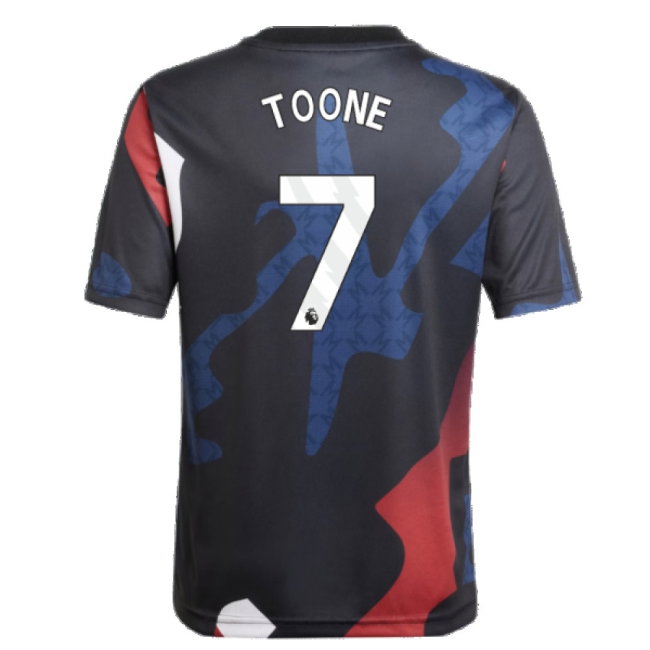 2024-2025 Man Utd Pre-Match Jersey (Black) - Kids (Toone 7) — Shop Online